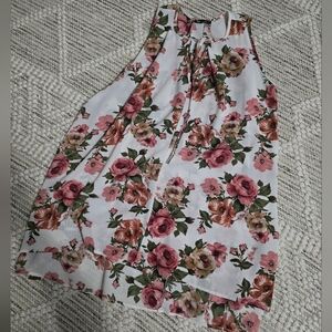 Chic Soul Floral Tunic - White and Pink, 1x